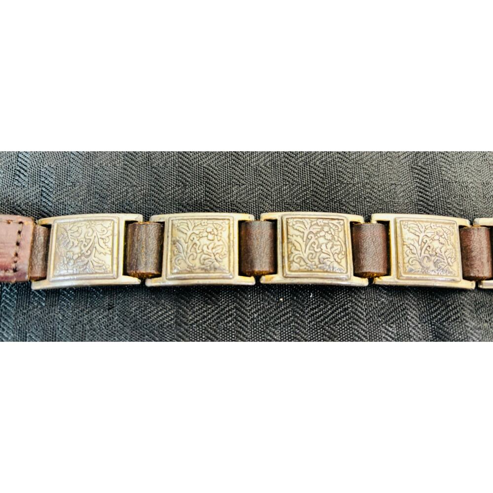 Brighton Leather & Metal Southwest Belt B8108/4B08, Vintage '90's, Sz Small/28"